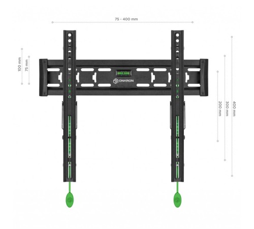 Кронштейн ONKRON/ 32-65'' макс 400*400 наклон 12º от стены: 35-145мм, макс вес 36,4кг, встр уровень