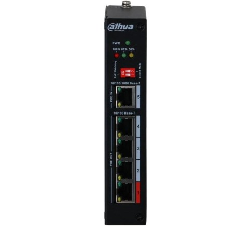 4-портовый инжектор уличное исполнение Порты: 4 RJ45 10/100Мбит/с (PoE/PoE+/Hi-PoE); мощность PoE: порт 1 до 85Вт порты 24 до 30Вт суммарно до 85Вт; питание: PoE (802.3bt) до 90Вт; грозозащита: до 6кВ; рабочая температура:-30С+65С; монтаж на DIN-рейку