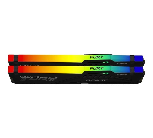 Память оперативная/ Kingston 64GB 6000MT/s DDR5 CL30 DIMM (Kit of 2) FURY Beast RGB XMP Память оперативная/ Kingston 64GB 6000MT/s DDR5 CL30 DIMM (Kit of 2) FURY Beast RGB XMP