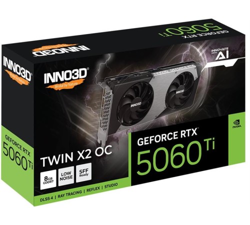 Видеокарта INNO3D RTX 5060 Ti Twin X2 OC//RTX5060Ti, HDMI, DP*3, 8G,D7