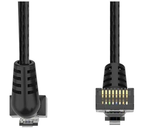 Патч-корд Vention прямой UTP cat.6a, RJ45 угол 90 - 0,5м. Черный
