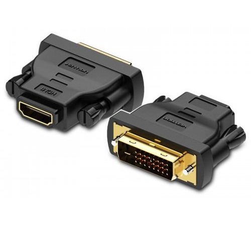 Адаптер-переходник Vention DVI 24+1 M/ HDMI 19F Двунаправленный Адаптер-переходник Vention DVI 24+1 M/ HDMI 19F Двунаправленный