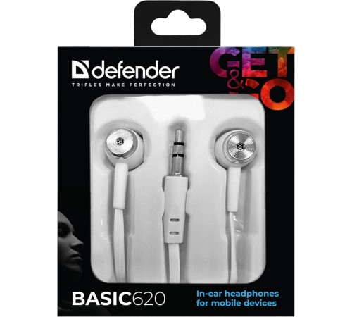 Defender Наушники вставки Basic 620 белый