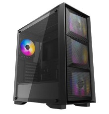 корпус Deepcool MATREXX 50 MESH 4FS без БП, боковое окно (закаленное стекло), 3xColor LED 120мм вентилятора спереди, 1xColor LED 120мм вентилятор сзади, черный, ATX (DP-ATX-MATREXX50-MESH-4FS)