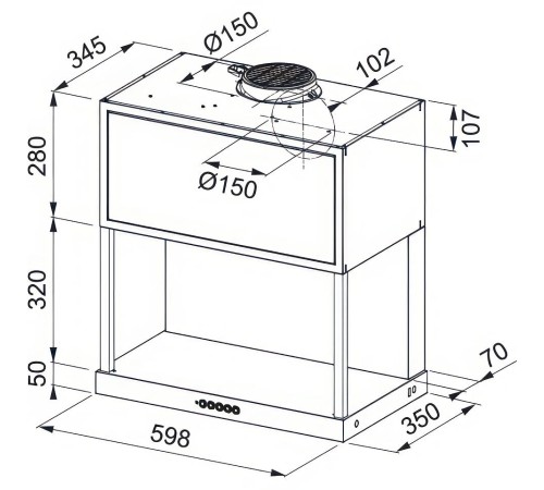 Вытяжка Franke FMA MODULAR F60 BK MATT/ Best, Настенная вытяжка Maris FMA MODULAR F60 BK MT, черный матовый, ширина 600 мм, 1050 м3/ч, сенсорное управление, угольный фильтр в комплекте