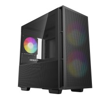 Корпус ПК без блока питания/ Case Deepcool CH360 Digital, 1xUSB3.0, 1xType-C, 2x140ARGB fan, 1x120ARGB fan, mATX, Digital display, Black