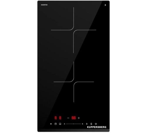 Варочная поверхность Kuppersberg/ Варочная поверхность Kuppersberg, High-Tech, индукция, 30 см, 2 зоны нагрева, 9 уровней мощности, inverter, таймер, пауза, Booster, слайдерное управление, цвет черный