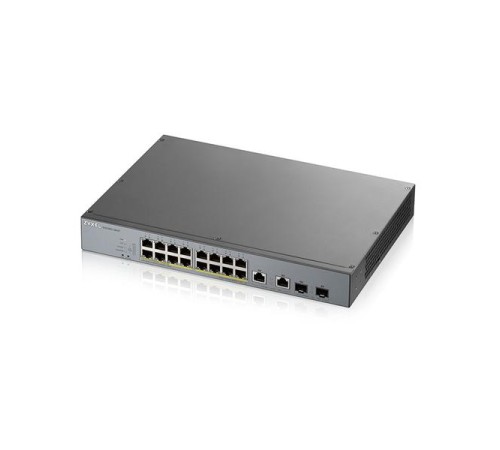 коммутатор Smart L2 коммутатор PoE+ для IP-видеокамер Zyxel NebulaFlex Pro GS1350-18HP, rack 19", 16xGE PoE+, 2xCombo (SFP/RJ-45), бюджет PoE 250 Вт, питание до 250м, автоперезагрузка PoE-портов