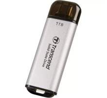 Флеш-накопитель/ Transcend External SSD ESD300C 1 TB, Type C, 10Gbps (3.2 Gen2), R/W 1050/950MB/s, 60.1x20x7.8 mm, 9g,Silver