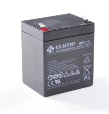 Батарея B.B. Battery серия BP, BP5-12, напряжение 12В, емкость 5Ач (разряд 20 часов), макс. ток разряда (5 сек.) 75А, макс. ток заряда 1.5A, свинцово-кислотная типа AGM, клеммы T2, ДxШxВ 90x70x106мм., вес 1.8кг., срок службы 10 лет/ B.B. Battery series BP