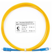 Шнур оптический Cabeus FOP(s)-9-SC-SC-3m Шнур оптический simplex SC-SC 9/125 sm 3м LSZH