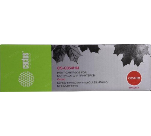 -/ Картридж лазерный Cactus CS-C054HM 054 H M пурпурный (2300стр.) для Canon LBP 621Cw/623Cdw/641Cw/643