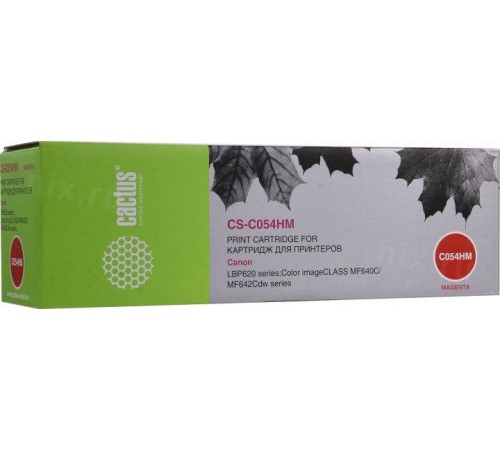 -/ Картридж лазерный Cactus CS-C054HM 054 H M пурпурный (2300стр.) для Canon LBP 621Cw/623Cdw/641Cw/643