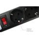 Фильтр-удлинитель Power Cube 1.9м 5 розеток (черный графит) 10А/2,2кВт/ Surge protector Power Cube 1.9 m 5 outlets (Black graffite) 10A / 2.2kW