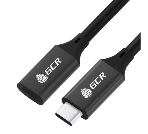 GCR Удлинитель USB 3.1 Type C-С, 0.5m черный, 100W/20V/5A, M/F, TPE, AL сase черный, экран, армированный, GCR-54075 GCR Удлинитель USB 3.1 Type C-С, 0.5m черный, 100W/20V/5A, M/F, TPE, AL сase черный, экран, армированный, GCR-54075