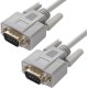 Greenconnect Кабель 10.0m 0-модемный COM RS-232 линковочный, DB9/DB9 9M/9M, серый, 30 AWG, GCR-DB902-10m
