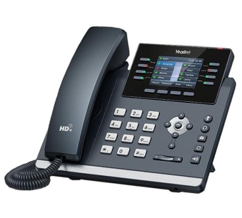телефон YEALINK SIP-T44W, 12 аккаунтов, 2 порта USB, Wi-Fi, цветной экран 2.8", BLF, PoE, GigE, без БП, шт