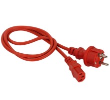 Шнур питания Шнур питания C13-Schuko прямая, 3х0.75, 220В, 10А, красный, 1 метр