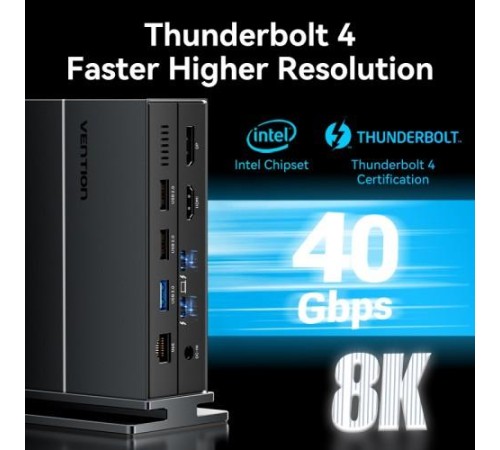 Мультифункциональная док-станция Vention USB Type C 14 в 1 с поддержкой Thunderbolt 4 Мультифункциональная док-станция Vention USB Type C 14 в 1 с поддержкой Thunderbolt 4