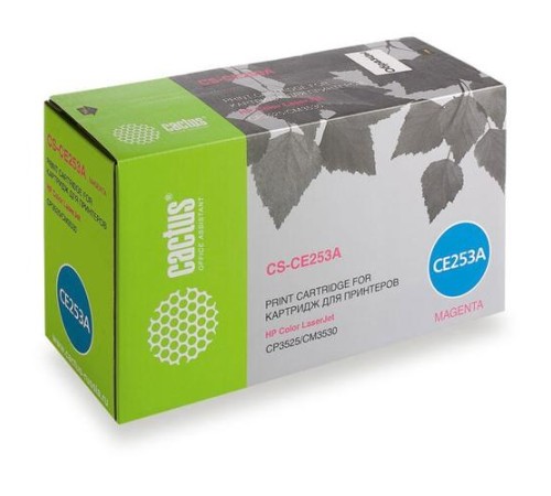 -/ Картридж лазерный Cactus CS-CE253A CE253A пурпурный (7000стр.) для HP CLJ CP3525/ CM3530
