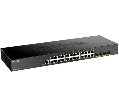 Коммутатор/ DGS-1250-28X Smart L2 Switch 24x1000Base-T, 4х10GBase-X SFP+, CLI, RJ45 Console