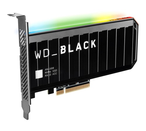 Твердотельные накопители/ WD SSD Black AN1500 NVMe AIC, 2000GB, PCIE (176mm), NVMe, PCIe 3.0 x8, R/W 6500/4100MB/s, DRAM buffer 2048MB, with RGB Heat Spreader (12 мес.) Твердотельные накопители/ WD SSD Black AN1500 NVMe AIC, 2000GB, PCIE (176mm), NVMe, PCIe 3.0 x8, R/W 6500/4100MB/s, DRAM buffer 2048MB, with RGB Heat Spreader (12 мес.)