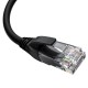 GCR Патч-корд прямой 7.5m UTP кат.5e, черный, верхний угол, литой, ethernet high speed, RJ45, T568B