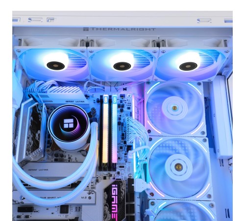 Водяное охлаждение для процессора/ Water Cooling System Thermalright Frozen Notte 360 White Argb V2 (360mm, White, ARGB/ Fans: 3x120mm, 72.37CFM, 27.7dBA, 2000RPM/ Pump height 54mm, 28dBA, 5300RPM, Rad thickness 27mm/ S: 1200, 1700, 1851, 2011, 2066, 115X