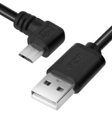 GCR Кабель 0.5m AM/ microUSB угловой, черный, 28/28 AWG, GCR-UA8AMCB6-BB2S-0.5m