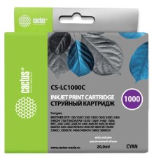 -/ Картридж струйный Cactus CS-LC1000C голубой (20мл) для Brother DCP 130C/330С/MFC-240C/5460CN