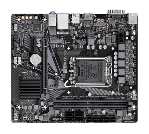 Материнская плата GIGABYTE H610M H V3 DDR4, LGA1700, H610,  2*DDR4, 4*SATA, 1*M.2, 2*USB 3.2, 4*USB 2.0, 1*PCIx16, 1*PCIx1, D-Sub+HDMI, mATX