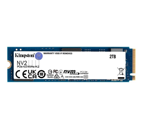 Твердотельный накопитель/ Kingston SSD NV2, 2000GB, M.2(22x80mm), NVMe, PCIe 4.0 x4, 3D TLC, R/W 3500/2800MB/s, TBW 640, DWPD 0.3 (12 мес) Твердотельный накопитель/ Kingston SSD NV2, 2000GB, M.2(22x80mm), NVMe, PCIe 4.0 x4, 3D TLC, R/W 3500/2800MB/s, TBW 640, DWPD 0.3 (12 мес)
