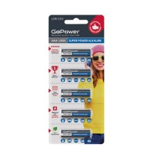 Батарейка AAA/ Батарейка GoPower LR03 AAA BL5 Alkaline 1.5V (5/50/600) (5 шт.)