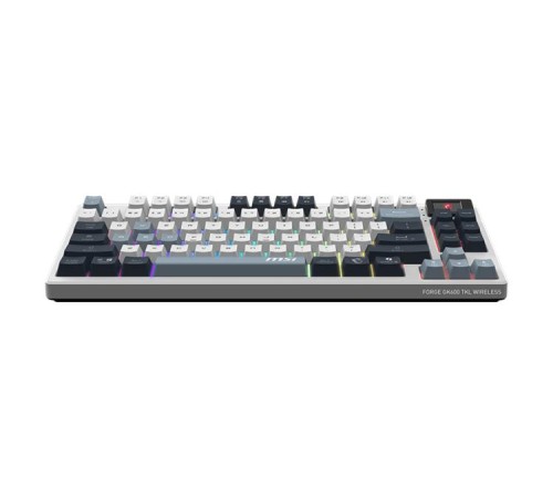 Клавиатура беспроводная Keyboard MSI FORGE GK600 TKL, Wireless, Mechanical Linear Switches, RGB LED, 4000mA/h, Sky