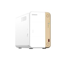 Сетевое хранилище без дисков/ channel QNAP TS-262-4G NAS 2 HDD trays, 2 x M.2 NVMe PCIe Gen 3 x1, 2-core Intel Celeron N4505  2.9 GHz, 4 GB RAM (4GB max), 1x2.5 Gigabit Ethernet , Slot PCIe Gen 3 x2, 2 USB 3.2 Gen 2 (10Gbps) Port, 2xUSB USB 2.0 port, 1xHD