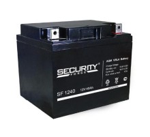 Аккумуляторная батарея/ Battery SECURITY FORCE SF series, SF 1240, voltage 12V, capacity 40Ah (discharge 20 hours), max. Discharge current (5 sec.) 48A, max. charging current 12A, lead-acid AGM type, terminals for nut and bolt M6, LxWxH 197x165x170mm., we