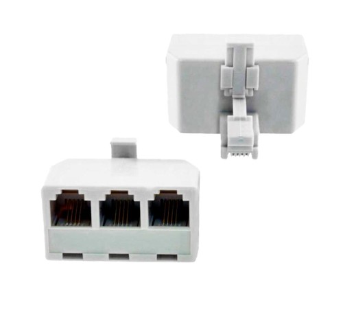 GCR Телефонный разветвитель RJ-11 6p4c, штекер на 3 гнезда, M/3xAF, белый, GA-RJ11-T-3 GCR Телефонный разветвитель RJ-11 6p4c, штекер на 3 гнезда, M/3xAF, белый, GA-RJ11-T-3