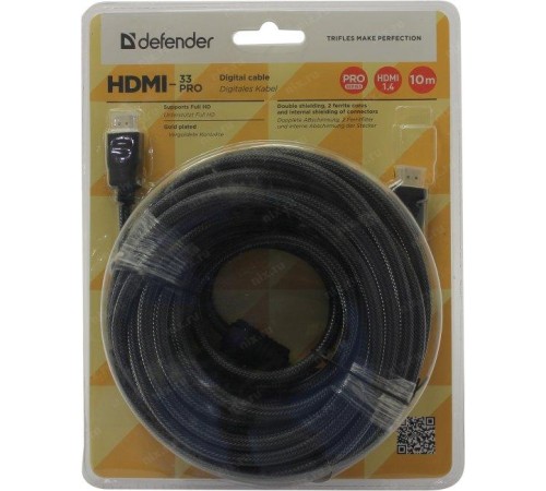 Defender Цифровой кабель HDMI-33PRO HDMI M-M, ver1.4, 10м