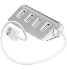 Greenconnect USB 2.0 Разветвитель GCR-UH224S на 4 порта  0,2m , silver