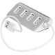 Greenconnect USB 2.0 Разветвитель GCR-UH224S на 4 порта 0,2m , silver