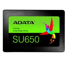 Твердотельный накопитель/ ADATA SSD Ultimate SU650, 256GB, 2.5" 7mm, SATA3, 3D TLC, R/W 520/450MB/s, IOPs 40 000/75 000, TBW 140, DWPD 0.5 (3 года)