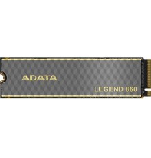 Твердотельный накопитель/ ADATA SSD LEGEND 860, 1000GB, M.2(22x80mm), NVMe 1.4, PCIe Gen 4x4, 3D NAND, R/W 6000/4000MB/s, IOPs н.д./н.д., TBW 320, DWPD 0.2 (5 лет)