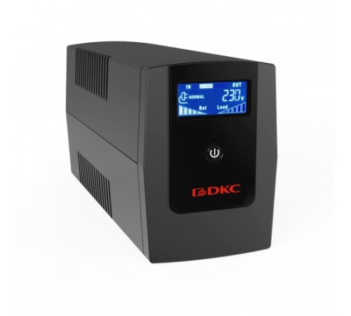 Линейно-интерактивный ИБП ДКС серии Info LCD, 600 ВА/360 Вт, 1/1, 3xIEC C13, USB + RJ45, LCD, 1x7Aч