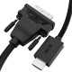 GCR Кабель 0.5m HDMI-DVI, 19M / 25M Dual Link, черный, 30 AWG, двойной экран, GCR-55518