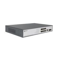 Коммутатор/ Managed L2 Switch 8x1000Base-T PoE, 2x1000Base-X SFP, PoE Budget 135W, RJ45 Console, 19" w/brackets