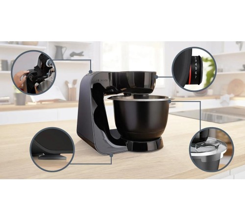 Кухонный комбайн BOSCH/ 1000 Вт, цвет черный Кухонный комбайн BOSCH/ 1000 Вт, цвет черный