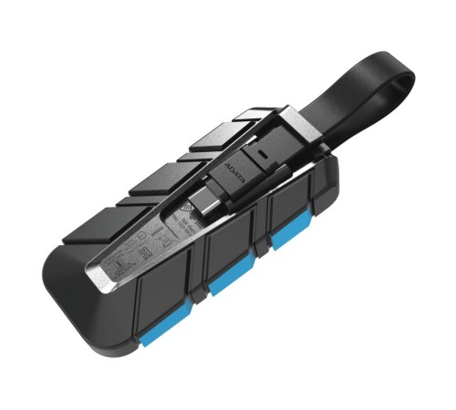 Твердотельный накопитель/ ADATA External SSD SC740, 2000GB, Type-C, USB 3.2 Gen2, R/W 1050/1000 MB/s, 121.8x40.5x22.3mm, Blue (5 лет)