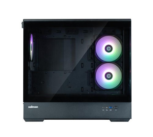 корпус ZALMAN P30 V2, MATX, BLACK, WINDOW, 2x3.5", 3x2.5", 1xUSB TYPE-C, 1xUSB3.0, SIDE 2x120mm ARGB, REAR 1x120mm ARGB, VGA support