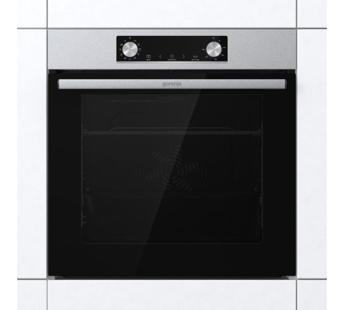 Встраиваемые электрические духовки GORENJE/ Духовой шкаф, Полезный объем: 77 л,Класс энергопотребления: A, Сенсорный программатор IconLED, Конструкция: Встраиваемая, Ширина: 595 мм, Высота: 595 мм, нержавеющая сталь