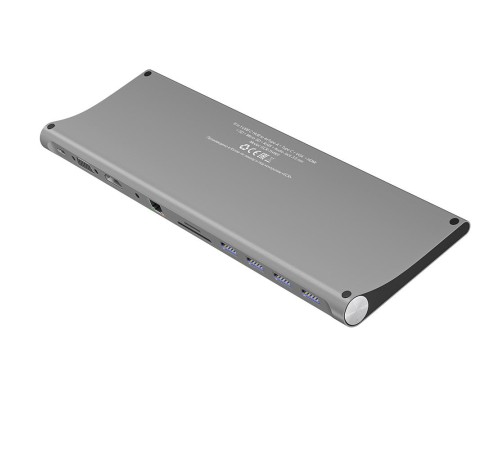 GCR Док-станция 11 в 1 Multiport Aluminum Type C 3.1 на USB 3.0 + 3 x USB 2.0 + Type C PD + HDMI 2.0 + VGA + SD/MicroSD + audio 3.5mm jack, GCR-54220